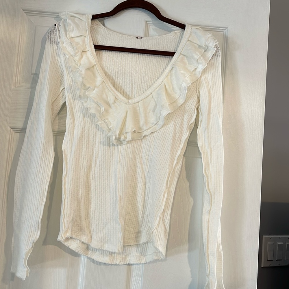 Free People long sleeve t-shirt with ruffle